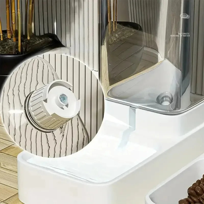 PawFlow Gravity Pet Feeder & Water Dispenser — Automatic Self-Refilling Food & Water Station for Cats & Dogs