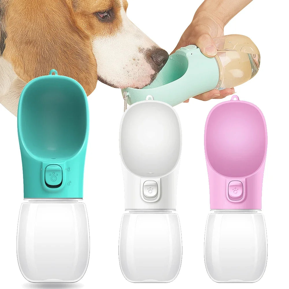 PawFlow Portable Dog Water Bottle — Leak-Proof Travel Drinking Bottle with Bowl for Dogs & Cats