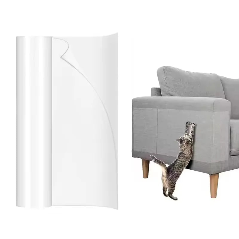 PawFlow Cat Scratch Deterrent Tape — Transparent Self-Adhesive Furniture Protector for Sofas & Couches