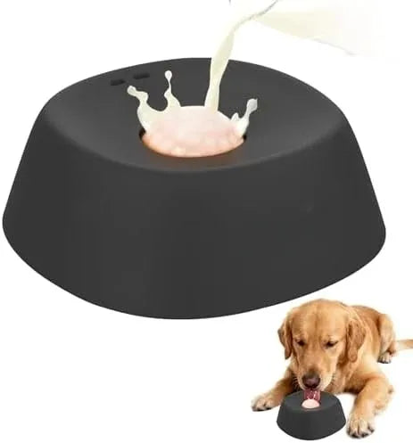 PawFlow No-Spill Dog Licking Bowl — Slow Feed Lick Mat with Entertainment Ball for Dogs