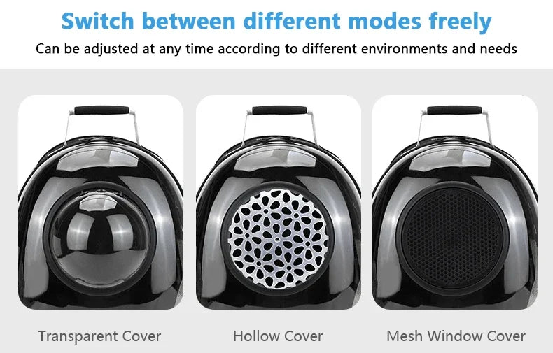 PawFlow Transparent Bubble Cat Carrier Backpack — Breathable Space Capsule Travel Bag for Cats & Small Dogs