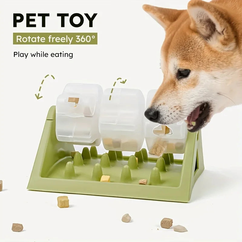PawFlow 360° Rotating Dog Puzzle Feeder — Interactive Slow Feed Treat Dispenser Toy