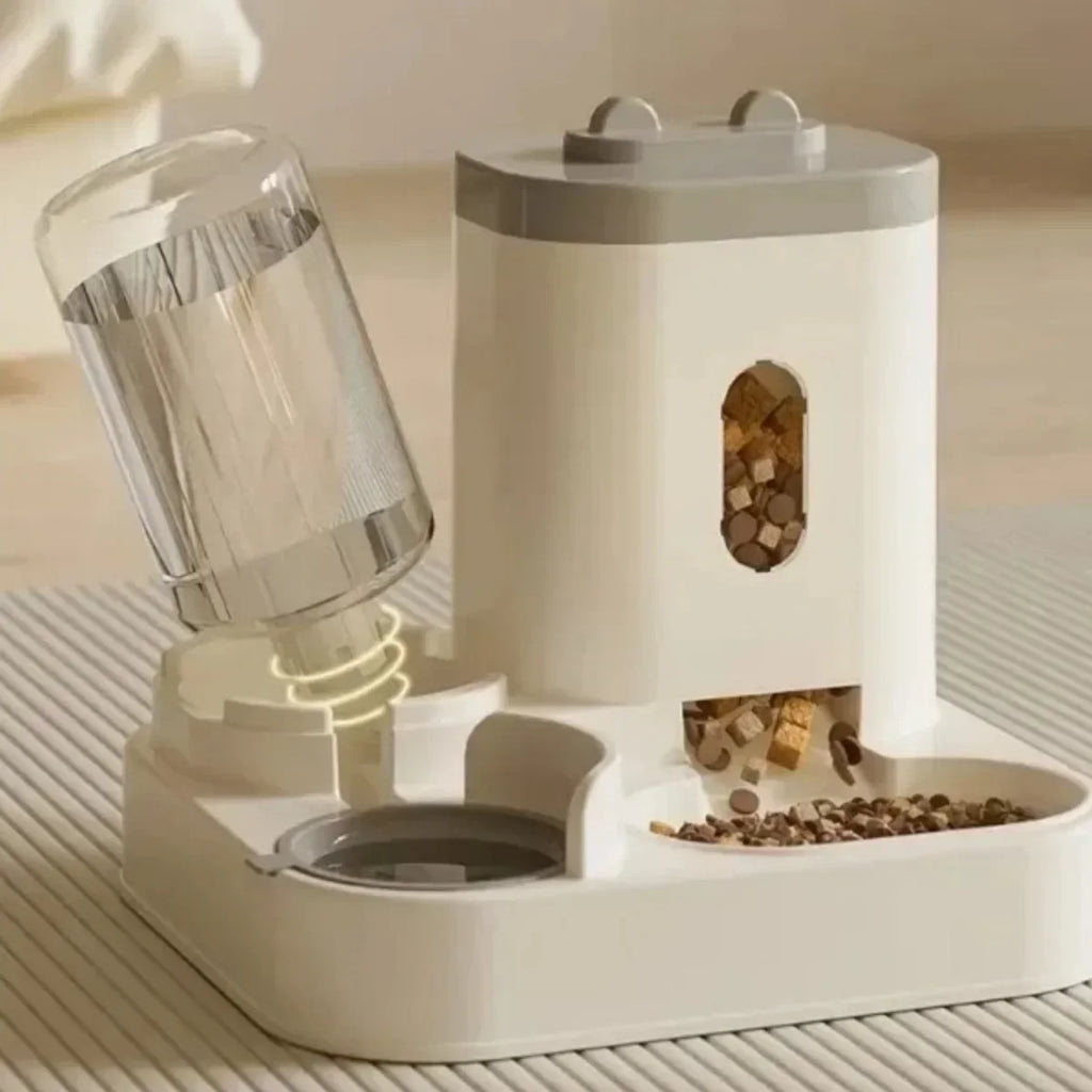 PawFlow 2-in-1 Automatic Pet Feeder & Water Fountain — Large Capacity Food Dispenser for Dogs & Cats