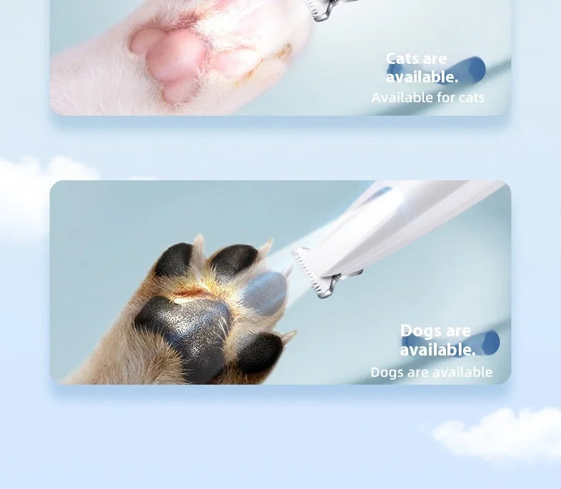 PawFlow LED Pet Paw Trimmer — Cordless Waterproof Dog & Cat Hair Clipper with Display