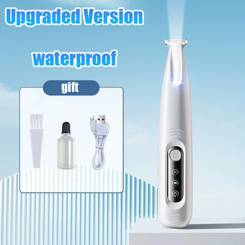 PawFlow LED Pet Paw Trimmer — Cordless Waterproof Dog & Cat Hair Clipper with Display