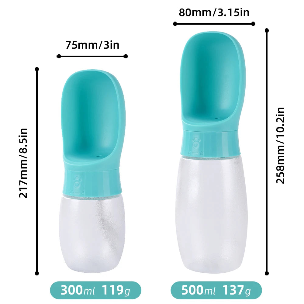 PawFlow Portable Dog Water Bottle — Leak-Proof Travel Drinking Bottle with Bowl for Dogs & Cats