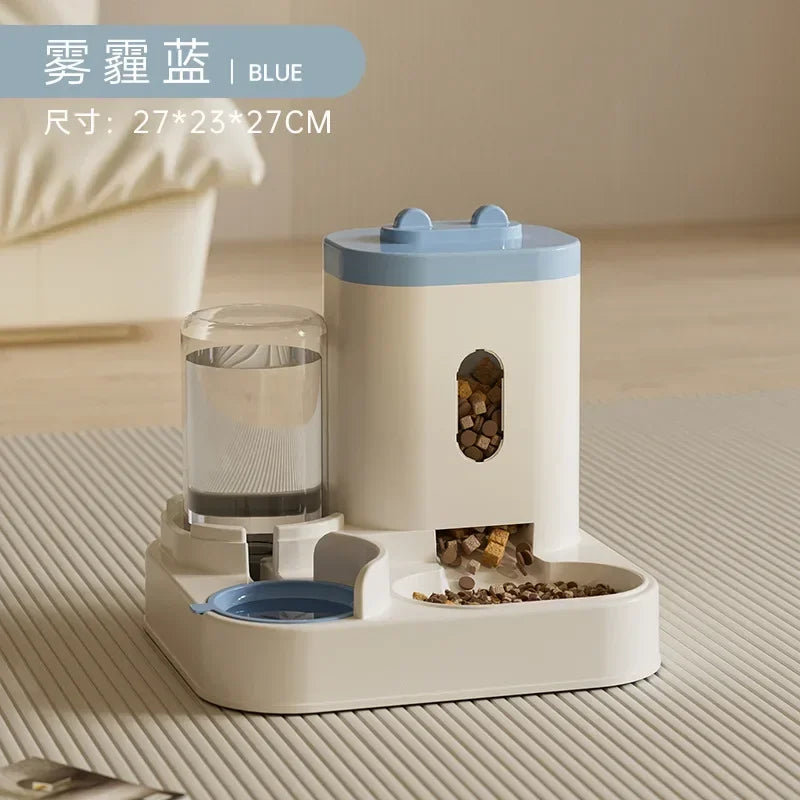 PawFlow 2-in-1 Automatic Pet Feeder & Water Fountain — Large Capacity Food Dispenser for Dogs & Cats