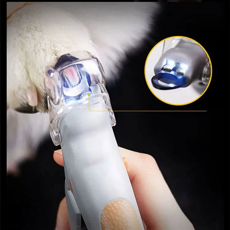 PawFlow Professional Pet Nail Clipper — LED Light & 5x Magnification for Safe Blood Line Detection