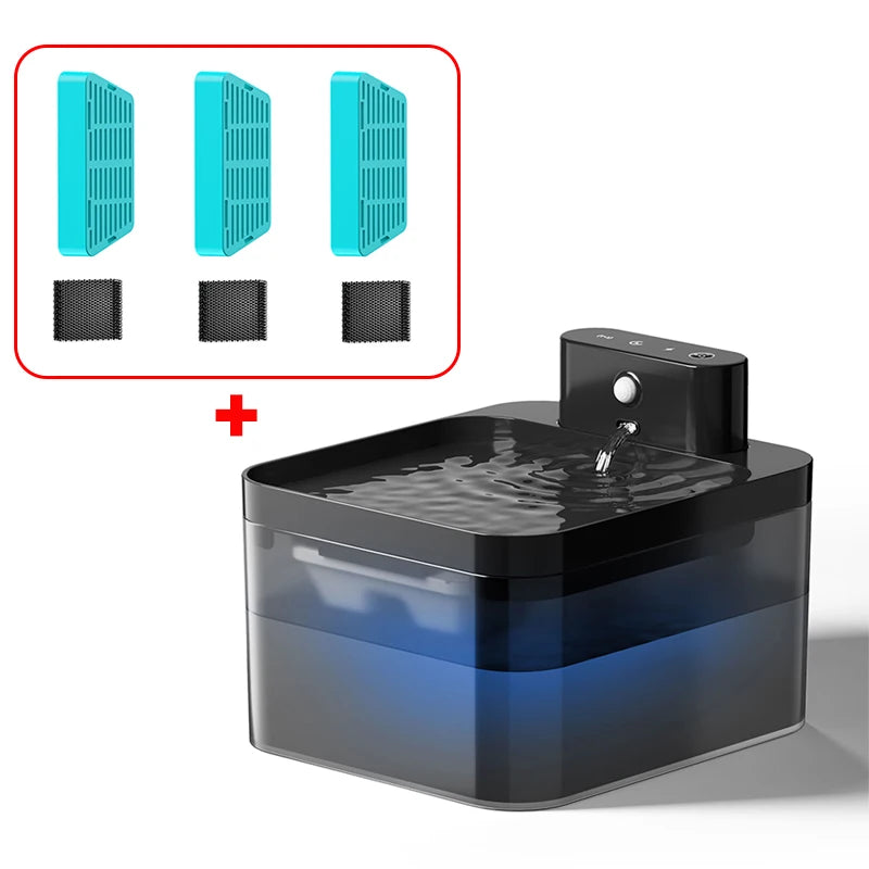 ROJECO Wireless Cat Water Fountain — 2.2L Smart Infrared Sensor Drinking Fountain, Cordless & Ultra-Quiet for Cats & Small Dogs