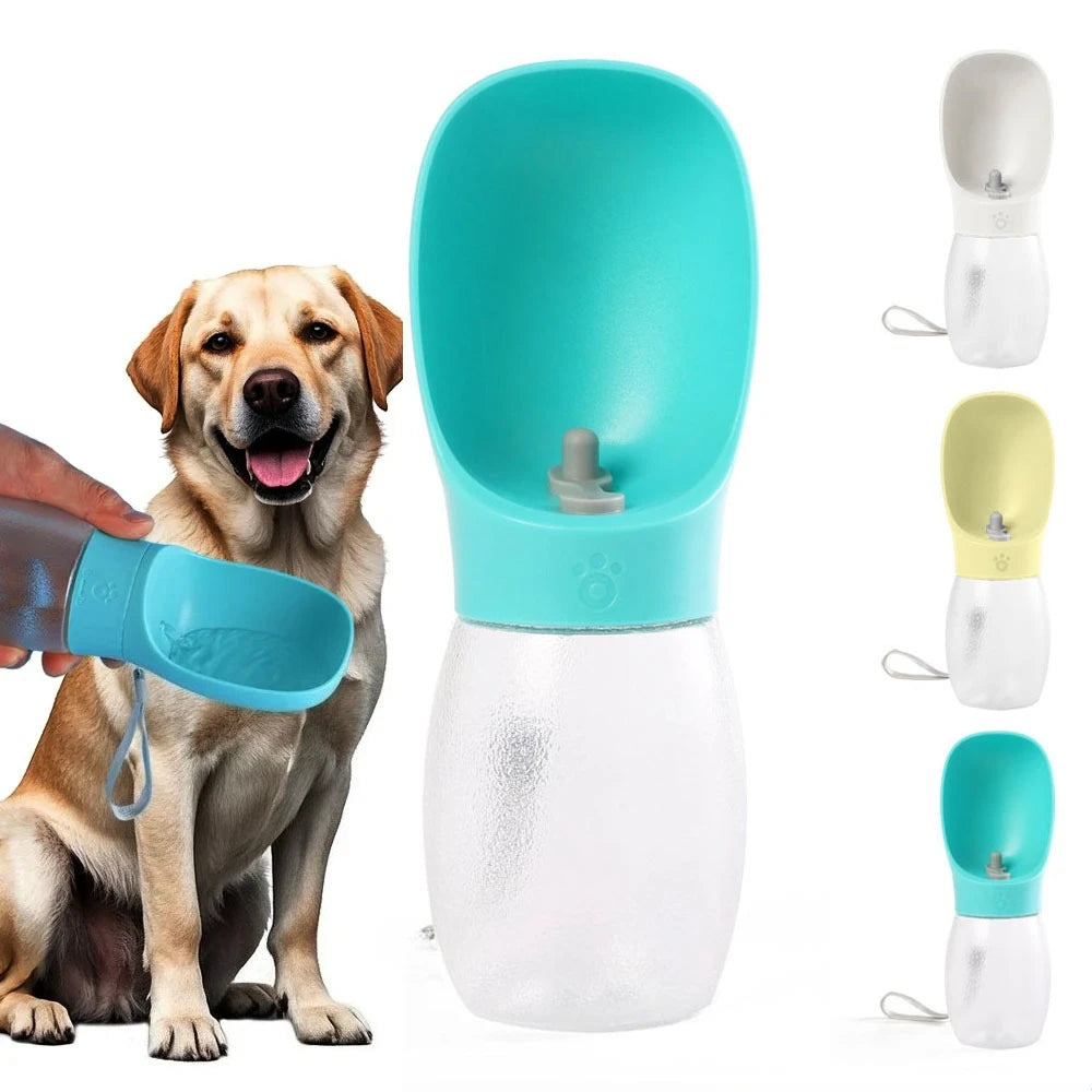 PawFlow Portable Dog Water Bottle — Leak-Proof Travel Drinking Bottle with Bowl for Dogs & Cats