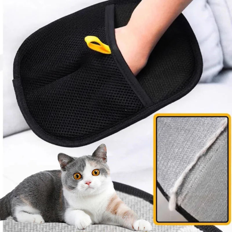 PawFlow Pet Hair Remover Grooming Glove — 2-in-1 Pet Brush & Fur Remover for Dogs, Cats, Sofas & Carpets