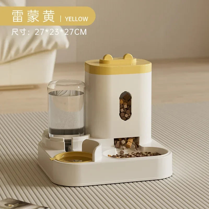 PawFlow 2-in-1 Automatic Pet Feeder & Water Fountain — Large Capacity Food Dispenser for Dogs & Cats