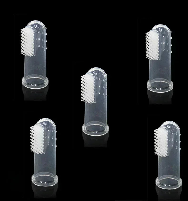 PawFlow Silicone Pet Finger Toothbrush — 5 Pack Ultra-Soft Dental Care Brush for Dogs & Cats