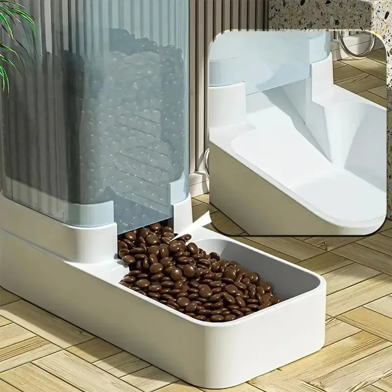 PawFlow Gravity Pet Feeder & Water Dispenser — Automatic Self-Refilling Food & Water Station for Cats & Dogs