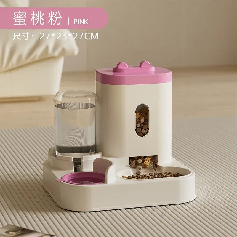PawFlow 2-in-1 Automatic Pet Feeder & Water Fountain — Large Capacity Food Dispenser for Dogs & Cats