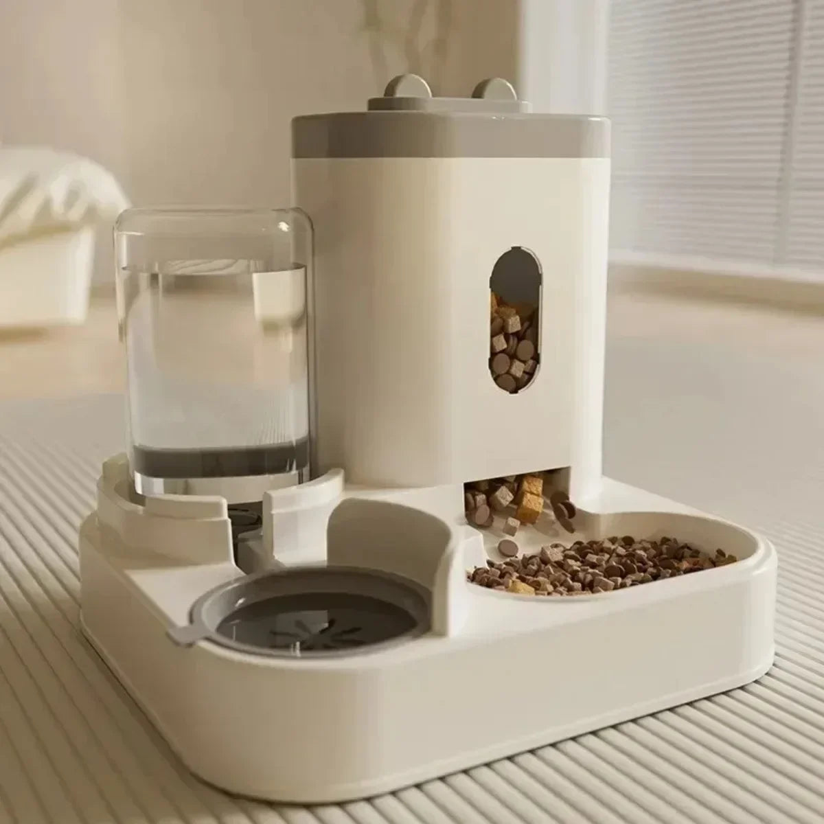 PawFlow 2-in-1 Automatic Pet Feeder & Water Fountain — Large Capacity Food Dispenser for Dogs & Cats
