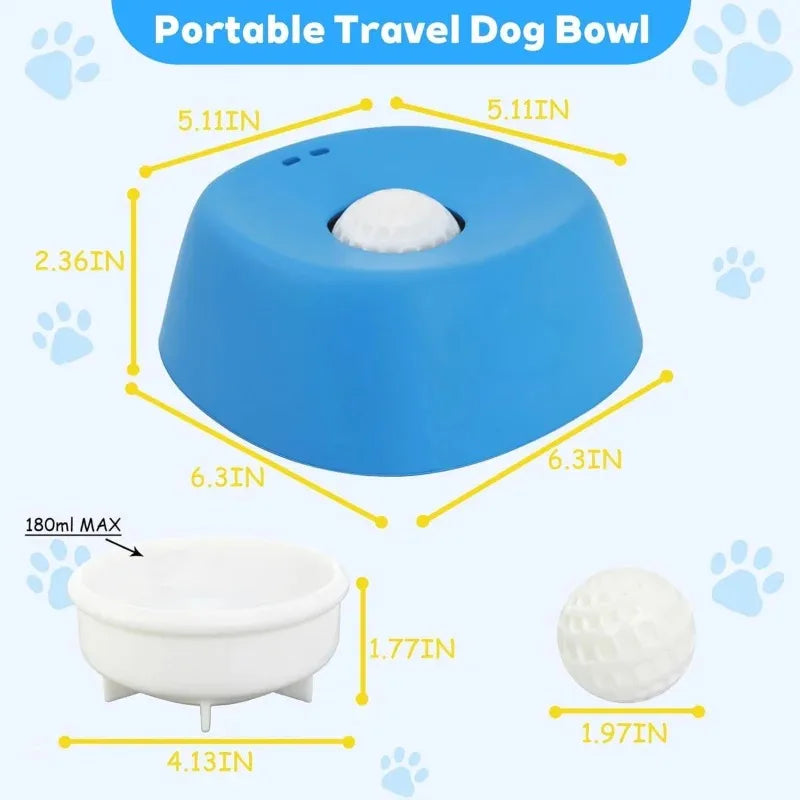 PawFlow No-Spill Dog Licking Bowl — Slow Feed Lick Mat with Entertainment Ball for Dogs