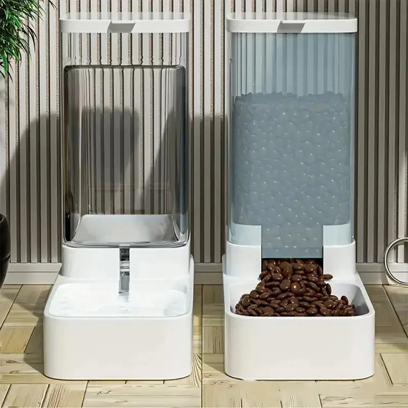 PawFlow Gravity Pet Feeder & Water Dispenser — Automatic Self-Refilling Food & Water Station for Cats & Dogs