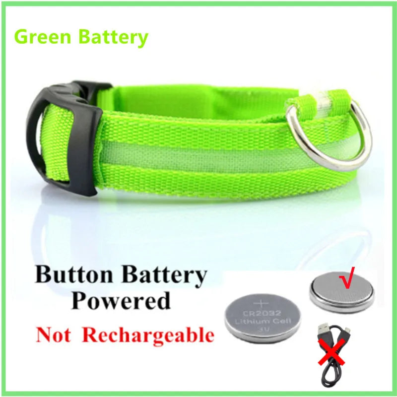 PawFlow LED Dog Collar — USB Rechargeable Waterproof Glow Safety Collar for Night Walks, 3 Light Modes