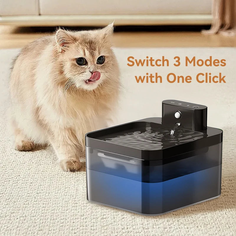 ROJECO Wireless Cat Water Fountain — 2.2L Smart Infrared Sensor Drinking Fountain, Cordless & Ultra-Quiet for Cats & Small Dogs