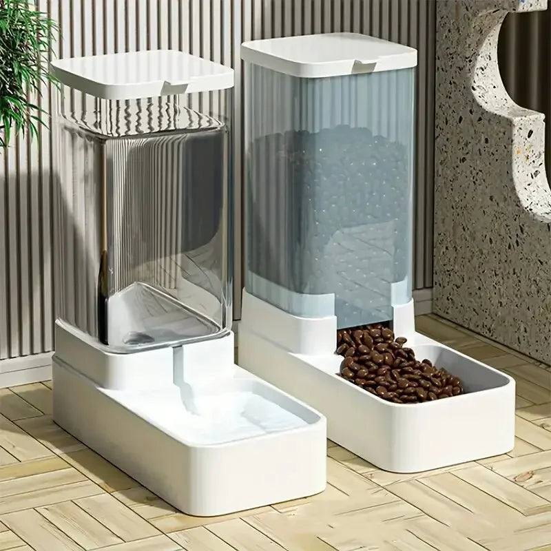 PawFlow Gravity Pet Feeder & Water Dispenser — Automatic Self-Refilling Food & Water Station for Cats & Dogs