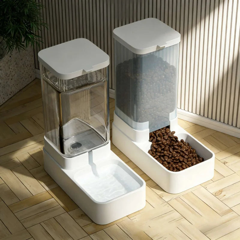 PawFlow Gravity Pet Feeder & Water Dispenser — Automatic Self-Refilling Food & Water Station for Cats & Dogs