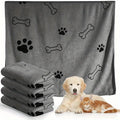 PawFlow Quick-Dry Pet Bath Towel — Super Absorbent Towel with Paw & Bone Print for Dogs & Cats