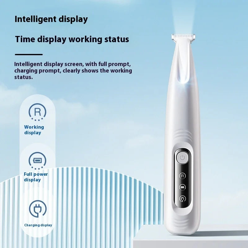 PawFlow LED Pet Paw Trimmer — Cordless Waterproof Dog & Cat Hair Clipper with Display