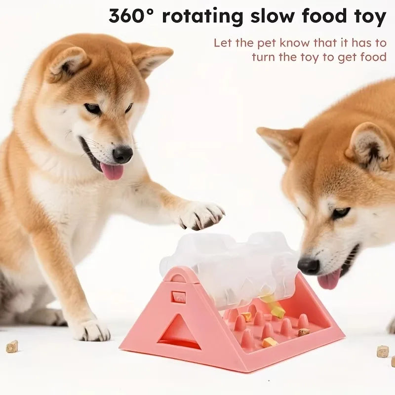 PawFlow 360° Rotating Dog Puzzle Feeder — Interactive Slow Feed Treat Dispenser Toy