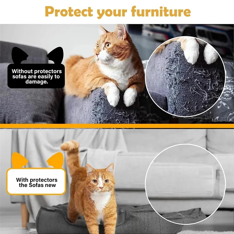 PawFlow Cat Scratch Deterrent Tape — Transparent Self-Adhesive Furniture Protector for Sofas & Couches