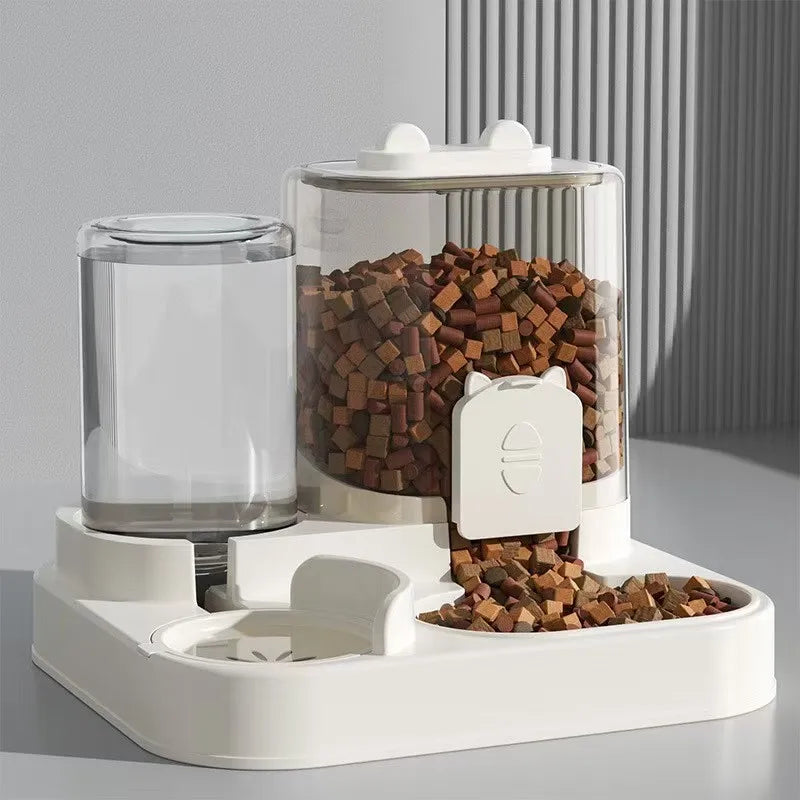 PawFlow 2-in-1 Automatic Pet Feeder & Water Fountain — Large Capacity Food Dispenser for Dogs & Cats